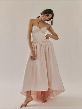 NWT $769 NWT FOR LOVE AND LEMONS NARA PINK TULLE WEDDING DRESS SZ MEDIUM
